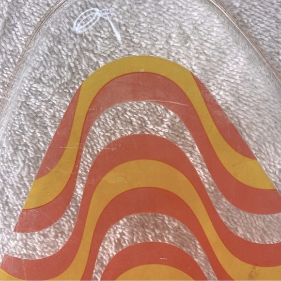 Vintage 70’s Hallå Assiett Wave Glass Art Snack Plate Side Plate Trinket Dish - Picture 5 of 10